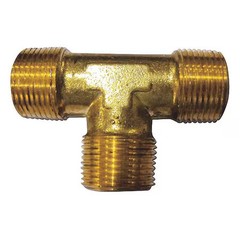 Tee Brass Male Tee, 1/2 In Male Npt X 1/2 In Male Npt, 6Ayv4