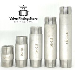 1″ inch Long PIPE NIPPLE NPT Stainless Steel 316 ALL Length Barrel Nipple MNPT