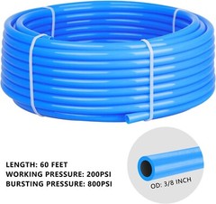 Shop Air Line Kit, 3/8 Inch 9.5MM OD × 60 Feet Nylon Compressed Air Pipe, 200…