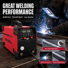 ARCCAPTAIN MIG200NOVA MIG Welder 6 in 1 Gas/Gasless MIG/Stick/Lift TIG Aluminum