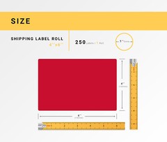 ZEBRA 4×6 COLOR (4″ x 6″) RED Direct Thermal Labels – 1″ Core – (6) Rolls of 250