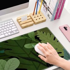 Desk Mat, Large Pad Mouse 31.5L x 11.8W inches, Monstera Leaves