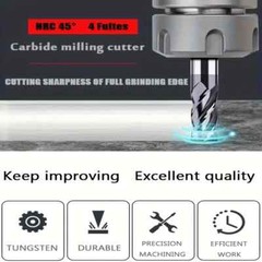 5PCS 1/2 ” 4 FLUTE LONG CARBIDE END MILL – TiALN COATED