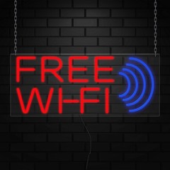 Free Wi Fi Sign for Business Displays | LED Flex Neon | 32″W x 13″H x 1″D