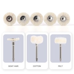 5Pcs/Pack Dental Goat Hair Polishing Brush Buffing Wheel 2.35mm for Rotary Tools