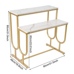Modern Shoe Handbag Display Table, 2 Tiers Heavy Duty Display Stands White Gold