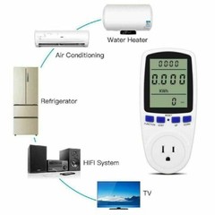 LCD Power Meter Plug Consumption Electricity Usage Energy Watt Amps Volt Monitor