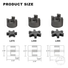 1/2″ to 7/8″ L075 Flexible 3-Piece L-Jaw Coupling Set & Buna-N NBR Rubber Spider