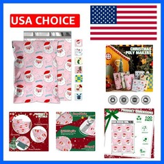 Christmas Poly Mailers 6×9 Inch 100 Pcs – Heavy Duty Tear-Proof Mailings Enve…