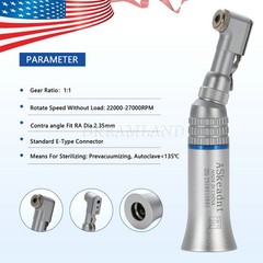 Dental Contra Angle Handpiece Low Speed For E-type Motors Latch Chuck Handpiece