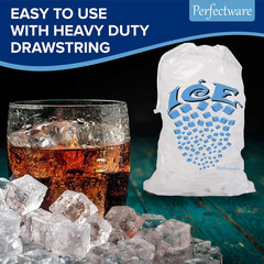 – 10lb Drawstring Ice Bags w/Cotton String Handle- Pack of 50ct