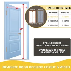Thermal Insulated Magnetic Door Curtain for 36″W x 82″L (Pack of 1), Black