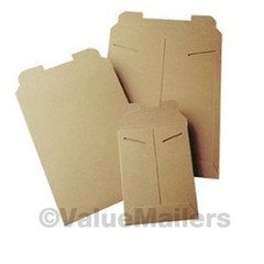 100 – 9.75×12.25 Kraft Rigid Photo Mailers Tab Locking Stay Flat Stayflats
