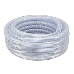 1″ x 100′ – Flexible PVC Water Suction & Discharge Hose – Clear w/White Helix