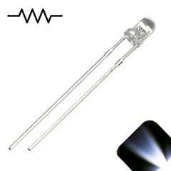 50 x 12v 3mm LED Light Cool White Ultra Bright Internal Resistor 5v-15v 9v 6 no