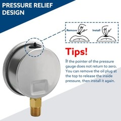 160 Psi Lead-Free Glycerin Liquid Filled Low Pressure Gauge, 2.5″ Dial Size,