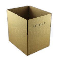 1-Box 10x8x6 EcoSwift Cardboard Packing Moving Shipping Box Corrugated Carton