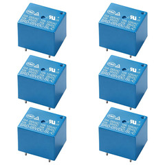 6Pcs PCB Power Relay SRD-05VDC-SL-C, DC 5V Coil, 10A 250VAC, SPDT, 5 Pin, for Ho