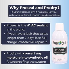 R600a Refrigerant W/Proseal and Prodry – 6oz Upright Self Sealing-3 Cans