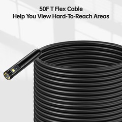 50FT Dual Lens Borescopes Inspection Camera 8mm Industrial Endoscope HD 1080P
