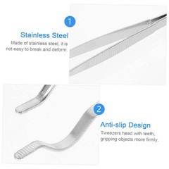 Stainless Steel Test Tube Tweezer 11.81 Inch Lengthened Lab 30X2CM, Silver