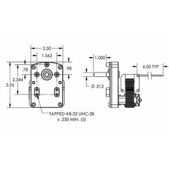 Dayton 52Je17 Ac Gearmotor, Nameplate Rpm 4, 0.32A,115V