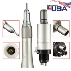 NSK Style Dental Slow Low Speed Straight Nosecone Air Motor Handpiece 4-Hole Kit