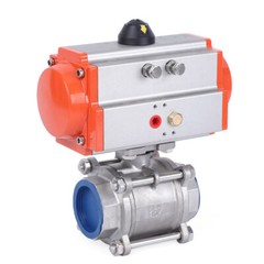 2″ Pneumatic Air Actuated Stainless Ball Valve Single Acting Spring Return NEW