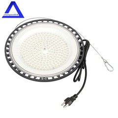 2 × LED Industrial Light, 150W 5000K 18000LM UFO LED High Bay Light & Plug Black