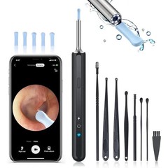 NEW LED Ear Wax Cleaner Ear Camera Otoscope with Light Cleaner Removal Kit-Black