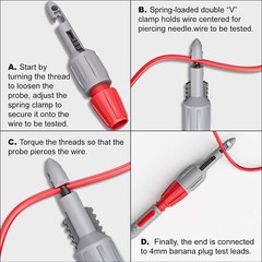 8PCS Heavy Duty Wire Piercing Probe Insulation Piercing Clip Set with 4mm female