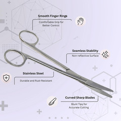 A2Z-MY04 Mayo Dissecting Scissors 6.75″ (17.15Cm), Curved, Stainless Steel