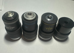 Lot of 4 Swift Microscope Objectives DIN 4 / DIN 10 / DIN 40 / HI DIN100