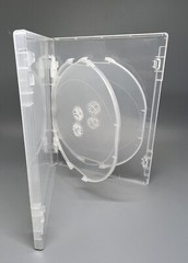 3 PCS TOP QUALITY 14MM SLIM QUAD (4) DISC DVD CASE, SUPER CLEAR, CLIP, DC1404CLR