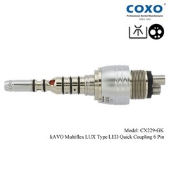 COXO Dental Fiber Optic High Speed Turbine Handpiece KaVo NSK LED Coupler 6 Hole