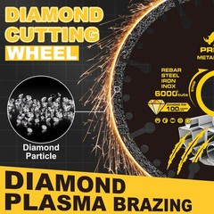 5″ Diamond Cut Off Wheel 3 Pack,6000+ Cuts Metal Cutting Disc for Angle Grinder