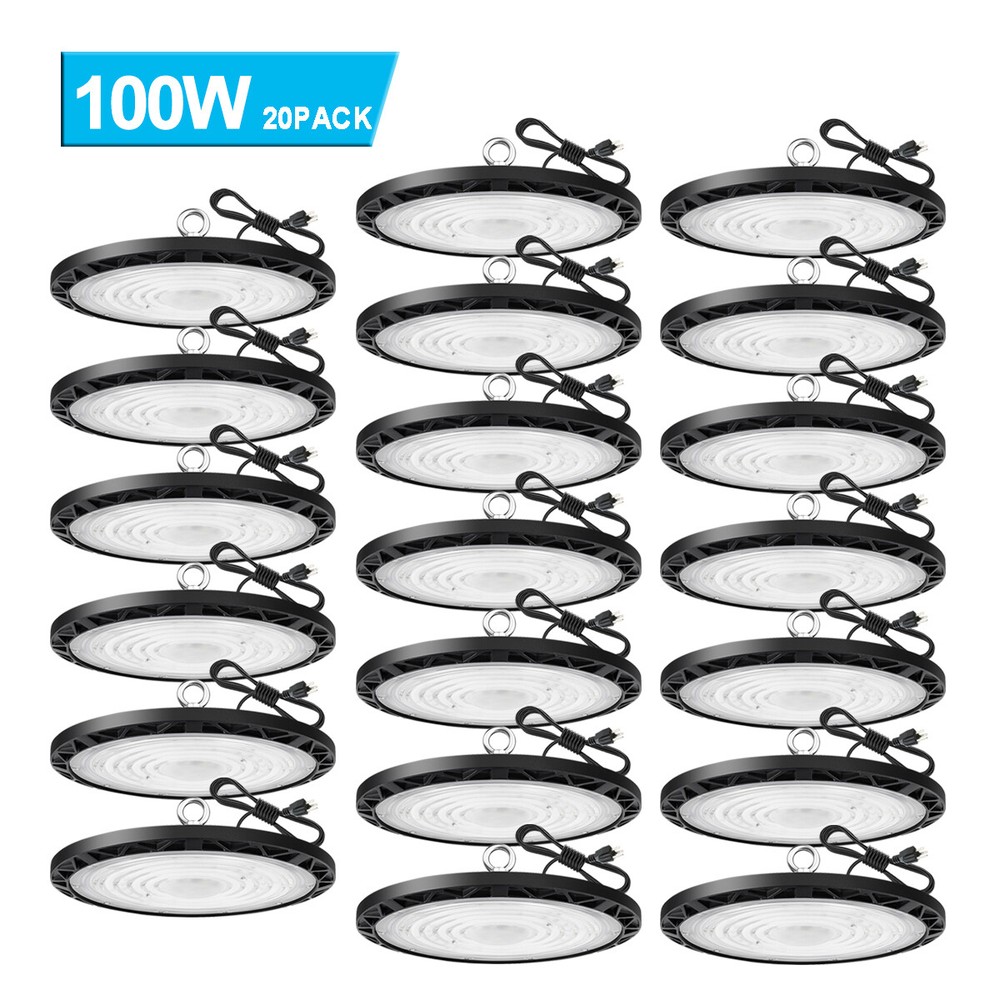 20 Pack 100W UFO LED High Bay Light Commercial Industrial Factory Shop Lights