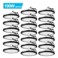 20 Pack 100W UFO LED High Bay Light Commercial Industrial Factory Shop Lights