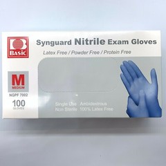 Synguard Nitrile Exam Gloves Powder-Free Blue medium (10x 100/Bx)