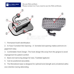 AZDENT Dental Orthodontic Self-Ligating Bracket Roth 022 Hooks 345 & Buccal Tube