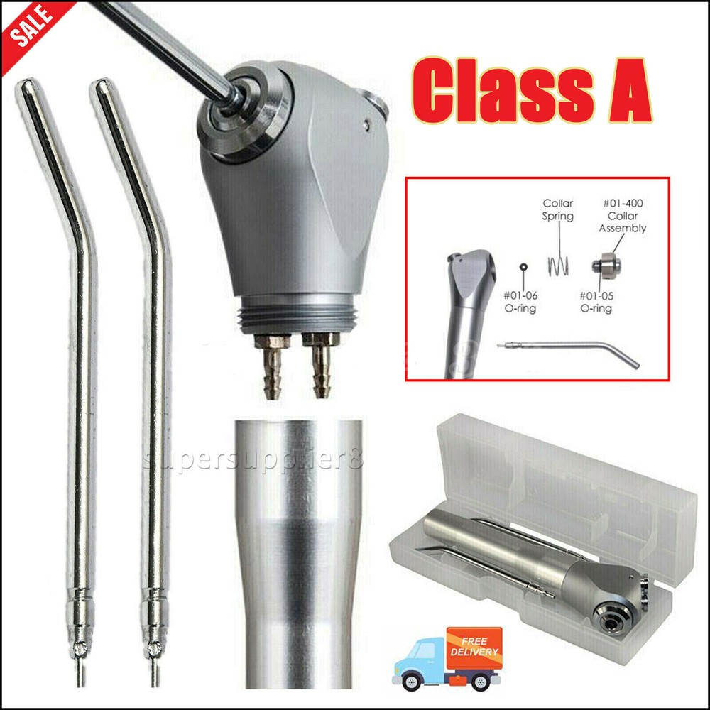 Dental 3 Way Air Water Spray Triple Syringe Handpiece w/ 2 Nozzles Tips Tubes A*