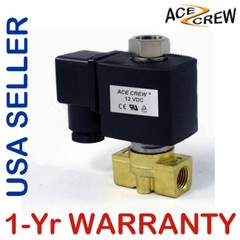 1/4 inch NORMALLY OPEN 12V DC VDC Brass Solenoid Valve NPT ONE-YEAR WARRANTY