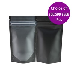 6x9in Matte Clear Front Black Back Mylar Stand up Zip Lock Bag w/Machine B04