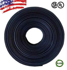 1/2″ 100 FT. 100 Feet BLACK 13mm Polyolefin 2:1 Heat Shrink Tubing Tube Cable UL