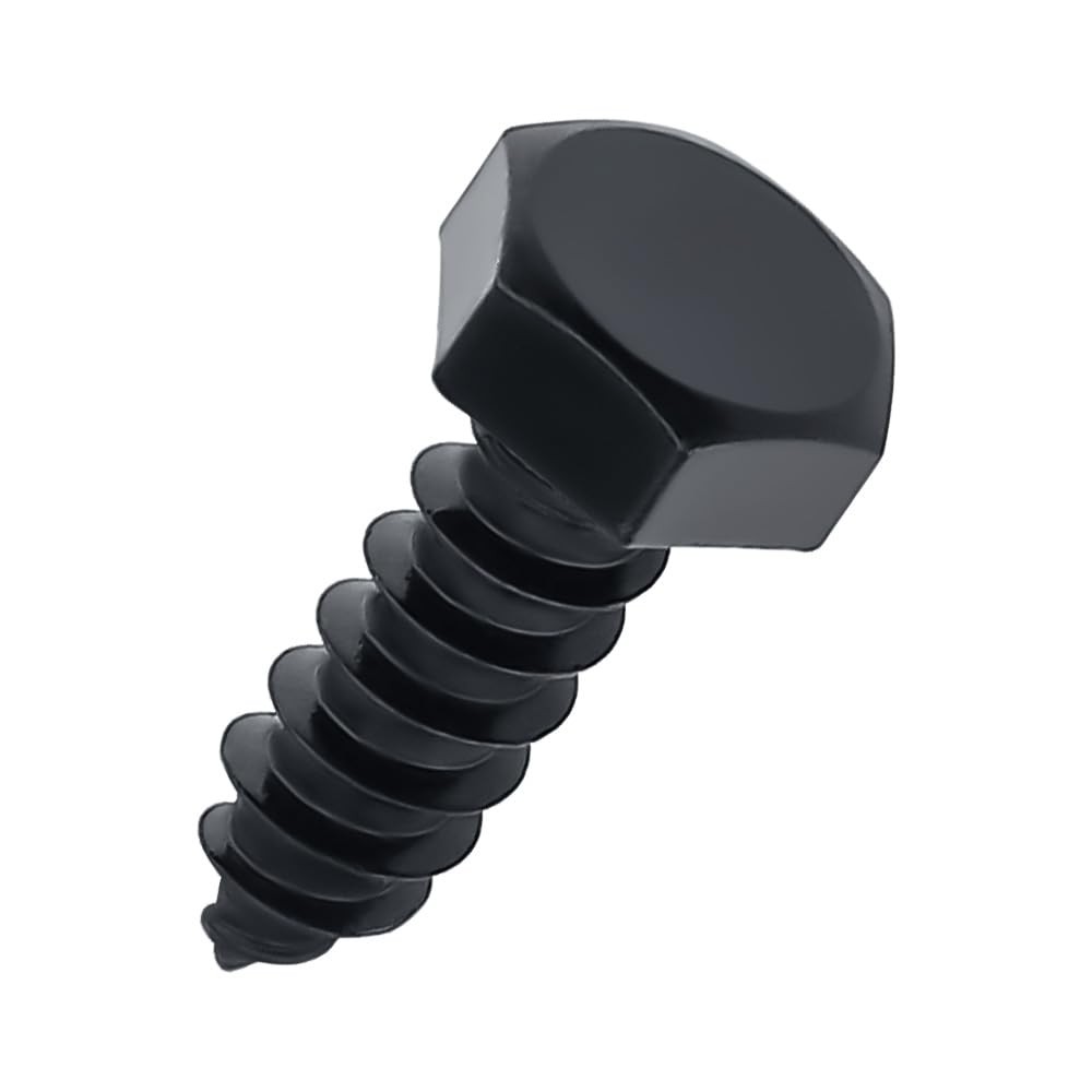 10 PCS 3/8 x 11/4″ Black Hex Head Lag Screws Bolts 304 Stainless Deck