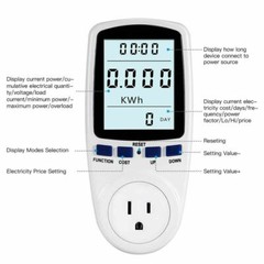 US Plug-in Electricity Power Usage Consumption Meter Energy Monitor LCD Digital