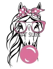 Sublimation Print Bubble Gum Horse Ready to Press Heat Transfer