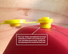 250 Yellow Vents Replacement Metal Gas Can Eagle Chilton With Retaining Lip