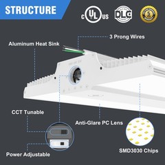 300W LED Linear High Bay Light Commercial Warehouse Ceiling Fixture 4500K-5700K
