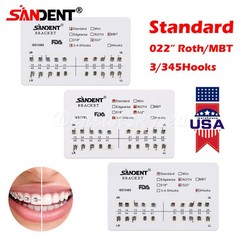 10-100Packs Dental Orthodontic Brackets Braces Standard Roth / MBT.022 3-4-5/3